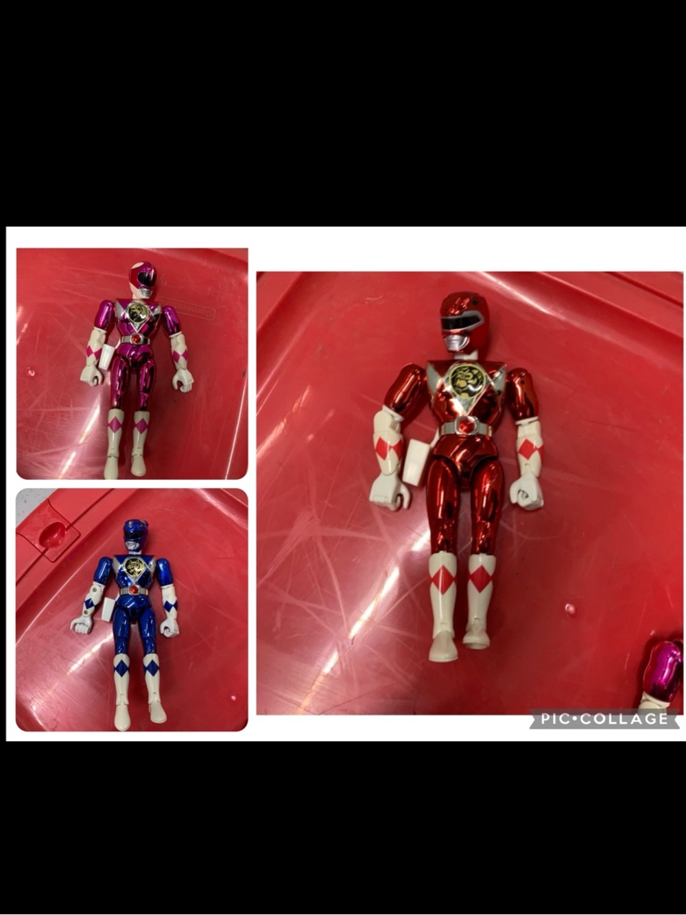 Power Ranger Red, Blue & Pink Metallic Action Figures - Power Ranger Set